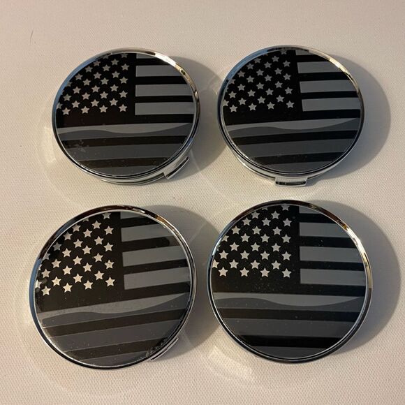 Black Flag Wheel Center Caps 75mm 2.9” set of 4 NWT - Picture 2 of 9